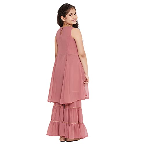 Image of StyloBug Girl's Sharara Set for Girls | Kurti Set for Girls | Polyester | Ethnic Wear | Sleeveless (2 to 16 Years)
