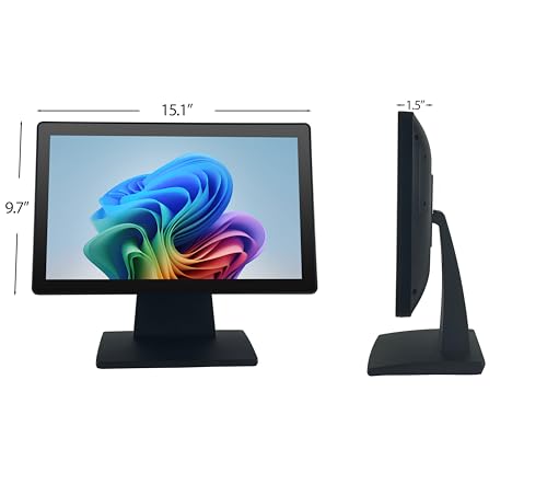 Image of ANGEL POS Commercial Grade 17.3 Inch 1920 x 1080 FHD Touchscreen POS Monitor, 10 Points Touch HDMI VGA, Waterproof Dustproof Screen, Indusitrial, Office, Retail, Gym, Warehouse