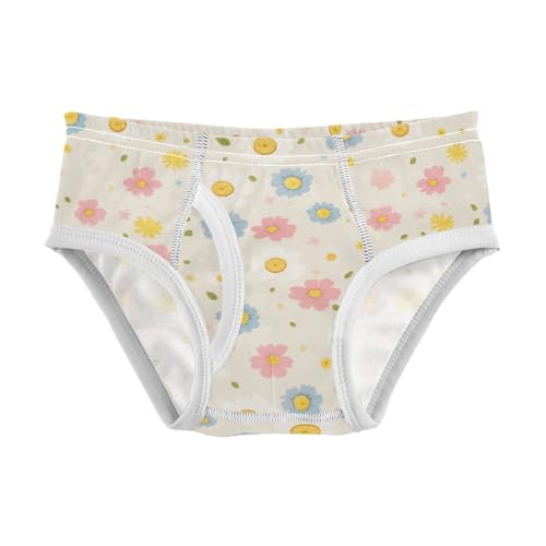 KLL Polka Dots and Tender Chamomile Flowers Toddler Boys Comfort Training Underwear Cute Children Panties