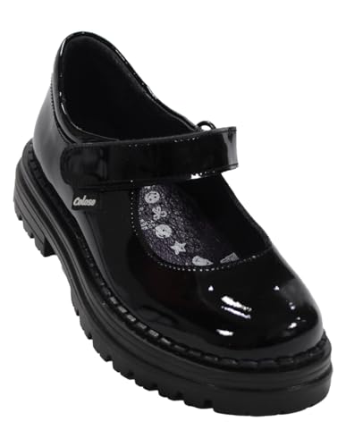 Zapatos, Shoes LEON Zapato Escolar COLOSO NIÑA Negro Charol 13417