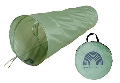 Image of You Little Cutie Kids Popup Play Tunnel, 6 Foot Crawling Tunnel (Artichoke Green)
