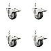 Service Caster Brand 3 Inch 316 Stainless Steel Light Duty Threaded Stem Caster Set of 4 Thermoplastic Rubber Caster Wheels and 3/8? Stem?840lbs. Total Cpty?Swivel Casters with Total Locking Brakes