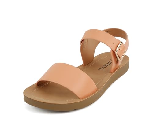 Image of Soda PLENTY ~ Women's Strappy Ankle Wrap Buckle Fashion Flat Sandals