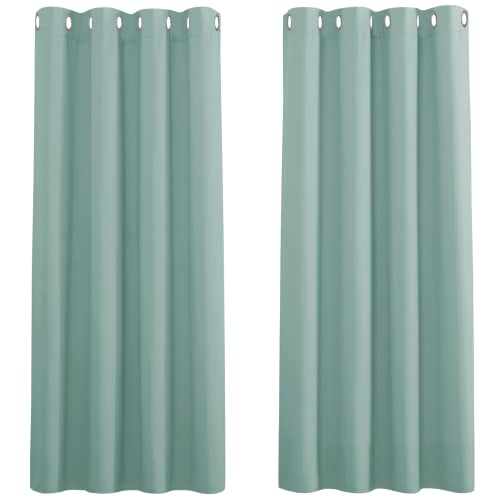 PONY DANCE Eyelet Light Green Curtains