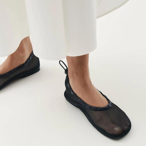 Mesh Ballet Flats for Women Round Toe Mary Jane Flats Slip on Ballerina Shoes Casual Dressy Office2