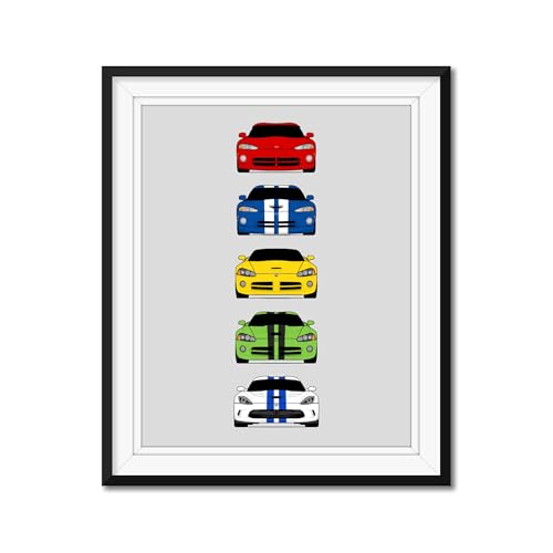 Custom Car Posters Handmade Poster compatible with Dodge Viper Generations