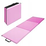 4FIZJO Gymnastikmatte, PVC, EPE-Schaum, 180x60x5cm, Waage 1,7kg, Klappbare, Rutschfest yoga matte, Sportmatte mit Tragegriff, Gymnastikmatte für Pilates, Trainingsmatte, Aerobic-Matte, Farbe: Rosatöne