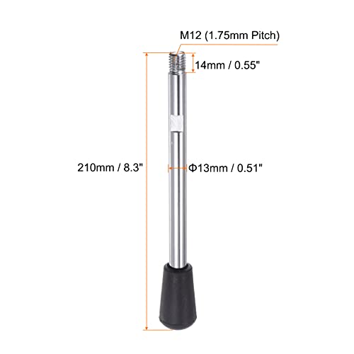 Image of HARFINGTON Clamping Handles M12 Thread 210mm (8.3 inch) Length Chrome Plated Revolving Crank Handle Grip Handwheel Screw Stem for Lathe Machine