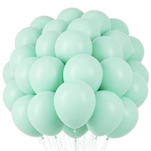 Image of Voircoloria Mint Green Balloons, 66pack 12inch Pastel Green Latex Party Balloons for Graduation, Easter, Wedding, Birthday, Bridal Shower, Rainbow Party, Baby Shower, Anniversary Party Decorations