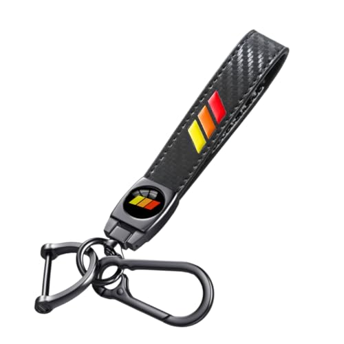 Image of Carbon Fiber Style Genuine Leather Car Keychain Keyring Accessories for Toyota Tacoma 4Runner Tundra Rav4 Highlander TRD Accessories