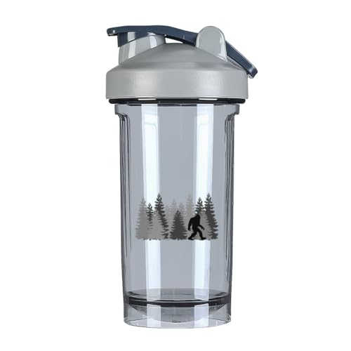 Sasquatch Bigfoot Trees Forest 1 18 Ounce Shaker Bottle Drink Mixer Leak-proof Pre Workout Protein Shakes Meal Replacement Shakes Bottles 500ML/18 Oz Gray