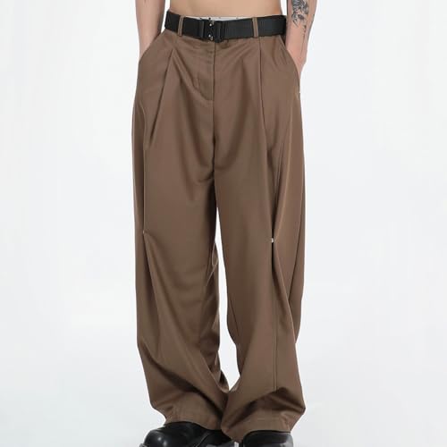 Men's High Waist Pleated Pants - Wide Leg Loose Fit Casual Trousers with Pockets, Comfy Sport & Streetwear4