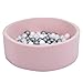 Produktbild MISIOO Smart Bällebad - Bällebad Kinder für Baby Zimmer - 200 Bälle für Bällebad - Baby Spielzeug - Maschinenwaschbar - Öko-Tex - 90x40 cm - Rosa - Rosa Weiß und Silber Bälle