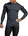 ATHLIO Men's UPF 50+ Long Sleeve Compression Shirts, Water Sports Rash Guard Base Layer, Athletic Workout Shirt, 3pack Black/Charcoal/Navy, XX-Large