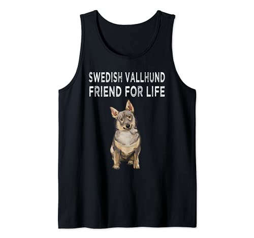 Swedish Vallhund Friend For Life Dog Friendship Tank Top, Black
