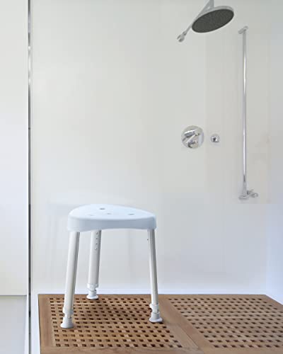 Oasisspace Adjustable Corner Shower Stool - Triangle Spa Shower Seat For Inside Shower, Shower Shaving Stool For Adults, Anti-Slip And Durable Shower Chair For Small Shower #TOP6