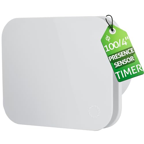 Turbionaire Extractor de aire Trend 100 PWM para Baño, Pared/Techo, Sensor de presencia, 100 mm, Válvula antirretorno, Silencioso, IPX4, Aspiración perimetral, Garantía de 3 años, Blanco