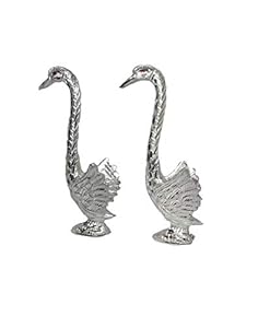 palpal Art Gallery Pair of Kissing Duck Golden Silver Metal Plated showpiece vastu Decorative Figurine,fengshui Love Couple for Home,Temple,Event,Gift Decoration