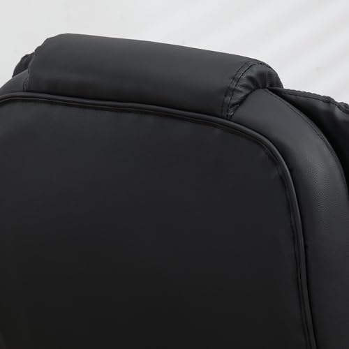Poltrona Massaggiante da Ufficio ad Altezza Regolabile, Poltrona Relax in PU con 6 Punti Massaggianti, 68x72x108-118 cm, Nera - Sedia gaming - Immagine 8
