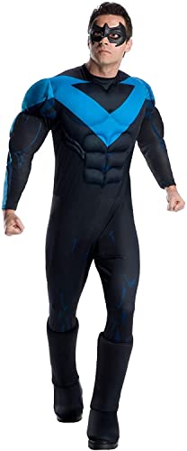 Rubies Men's DC Super Heroes Adult Deluxe Nightwing Costume, X-Large Adult Costume, As Shown, X-Large
