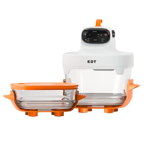 Image of EDT Luma ZERO COATING PureGlass Air Fryer Oven | 2.5L + 4.5L Dual Bowl | NutriRetain | 6-in-1 Multi Function | 100% Toxin Free No Ceramic, PFAS, PTFE, PFOA | 1500W (Origin Orange)