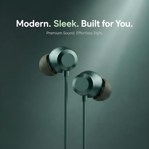 Image of Jesebang Z2 ANC Neckband Earphone Bluetooth with Active Noise Cancellation Fast Charging Deep Bass Magnetic Earbuds Noise Isolation Built-in Mic (Green) 354