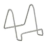 TRIPAR Decorative Twisted Wire Stand, Chrome Display (6 Inch Depth) Tabletop Easel Sleek & Modern Look - Perfect for Books, Plates, Photos & More