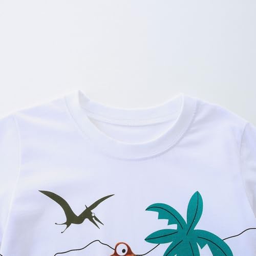 Image of Toddler Boy Clothes Cartoon Cotton Summer Short Sleeve T-Shirt and Shorts Kids Outfit Set 2-7 Year