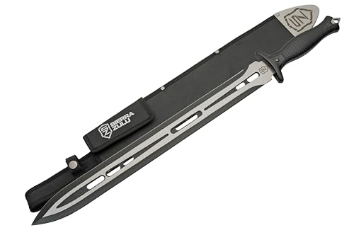 Sierra Zulu Garrison Sword - 7CR13 Stainless Steel Blade, 27.0 inches Overall, 19.5” Blade with Two Tone Powder Coated Finish - Glass Fiber Handle, Tactical Nylon Sheath with Reversible Wear Strap