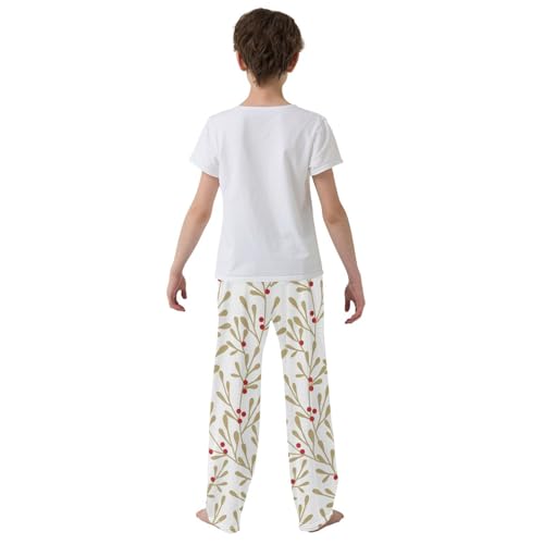 Boys' Pants Christmas Xmas Retro Leaves Long Bottoms Jogger Pants Elastic Waist Trousers with Pockets S-XL3