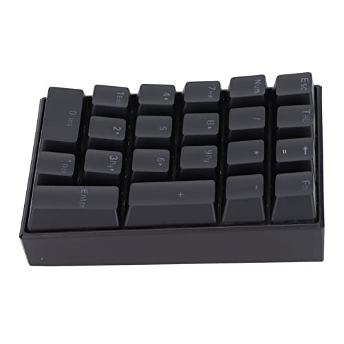 Akozon Teclado con Cable Tecla de Juego de Juego Mecánico de 21 Teclas LED Capas (Interruptor Azul)