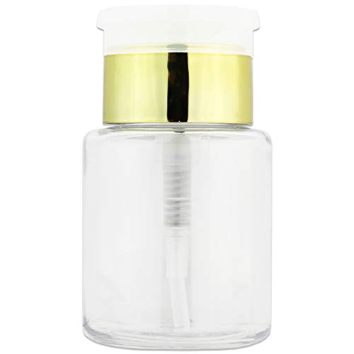 PANA Brand Liquid Push Down Pump Dispenser Empty Bottle with Flip Top Cap (3 Ounce - 1 Bottle, Gold)