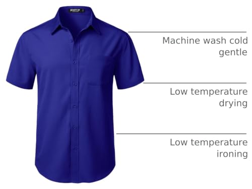 Image of JEMITOP Mens Stretch Wrinkle Free Texture Shirts