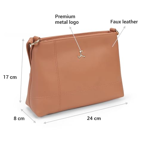 Image of Mochi Women Casual PU Soft Body Zipper closure Solid Sling Bag