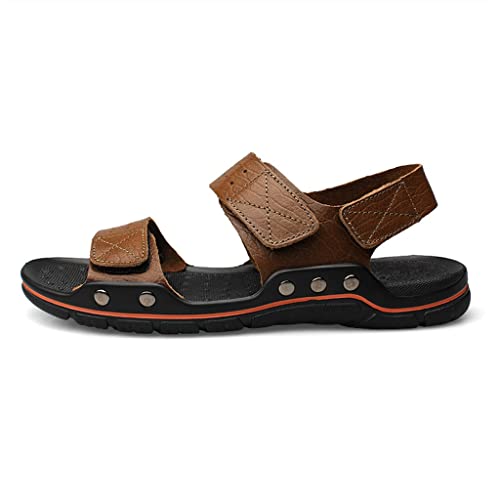 Men's Breathable Men's Sandals Trend Beach Shoes Slippers Sandals Sandals Genuine Leather Sandals(47)4