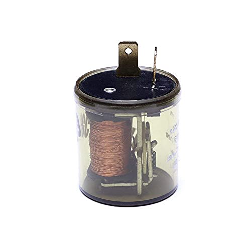 2-Pin Electric Flasher Relay, Vofono 12V Heavy Duty 2 Pin Compatible Automobile Motorcycle Bike Scooter Fix Turn Signal Bulbs Fast Hyper Flash，Two Prong Round #TOP3