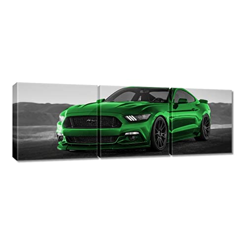 Toile Ford Mustang pour habiller un grand mur vide, décoration murale USA panoramique 120x40 cm
