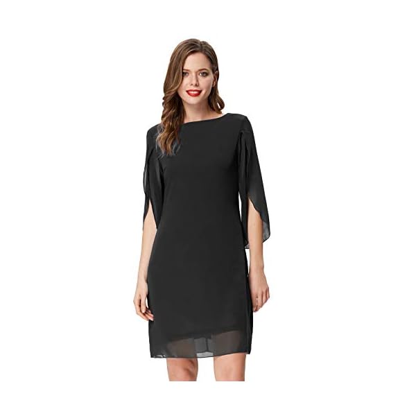 GRACE-KARIN-Women-Loose-Chiffon-Dress-Elegant-Evening-Dress-for-Cocktail-Party GRACE KARIN Women Black tie Dresses 2023 Summer Wedding Guest Dress Black XL