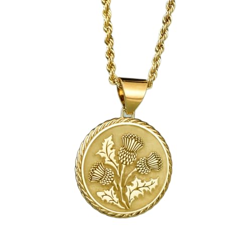 Médaille fleur celtique bicolore en argent, le collier hypoallergénique de 30 mm