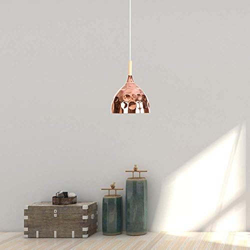Plafonnier suspension or rose en métal et fer miroir E27 pour cuisine