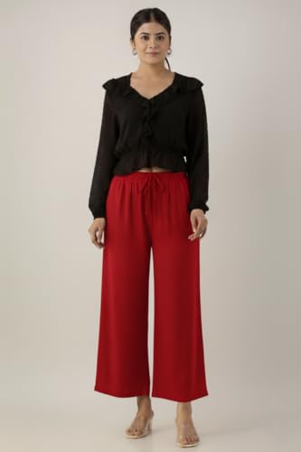 Image of Moirai Super Soft Viscose Rayon Palazzo Pants for Women Relaxed & Regular Fit Solid Palazzo for Women & Girls Casual Ethnic Wear