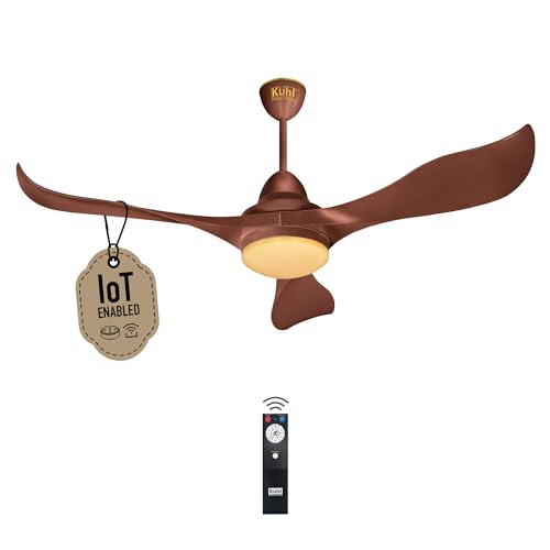 Image of KUHL Glanz F3 1320MM 65% Power Saving BLDC Ceiling Fan | BEE 5 Star Rated & ISI Marked | High Air Flow | 5Year Warranty on Motor By Brand |Free Installation | IoT Operate via Mobile & Alexa | Brown