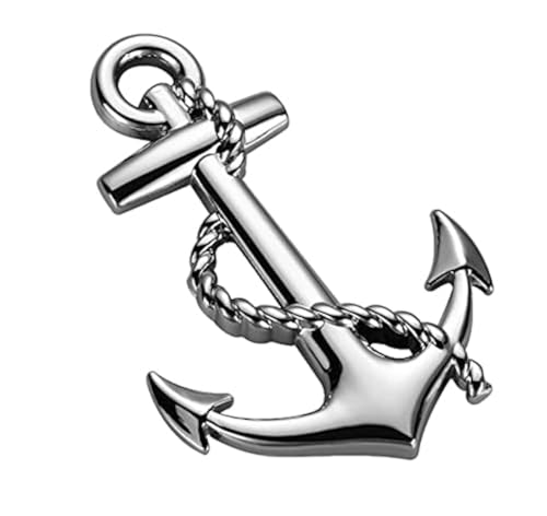 Incognito Anchor Logo Sticker for All Cars, Bikes, Metal (Silver)