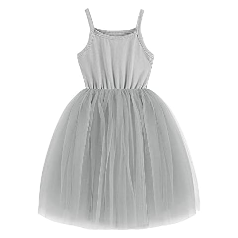 imKutie Baby Girl Tutu Dress Toddler Kids Sleeveless Fluffy Tulle Princess Dresses for 0-6Years Grey Cover
