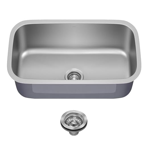 Kraus KBU14 31-1/2 inch Undermount Single Bowl 16-gauge Stainless Steel Kitchen Sink