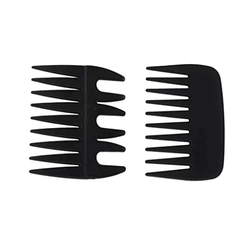 2Pcs Small Travel Wide Tooth Combs For Curly Hair Thick Wavy Qianbeiy Min Men Pocket Comb Plastic Hair Detangling Comb Hair Styling Tool Black #TOP2