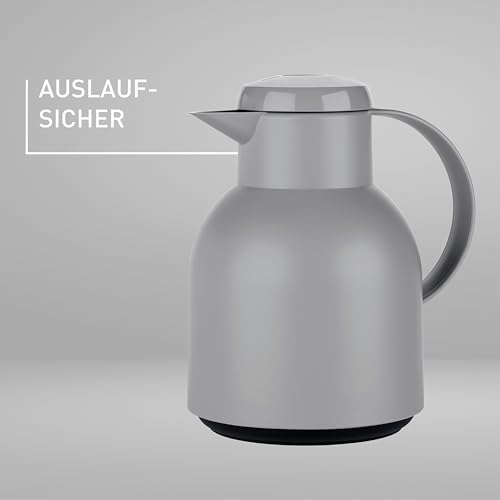 Emsa Samba Isolierkanne, 1 Liter Fassungsvermögen, Quick Press Verschluss, 100% dicht, 12h heiß und 24h kalt, mit Glaskolben… – Ansicht 2