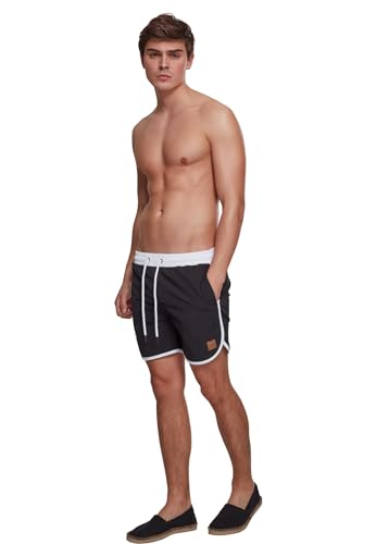 URBAN CLASSICS Bañador para Hombre Estilo Retro, Bermudas Cortos, Shorts de Baño para Natación de Secado Rápido adapto para las Vacaciones, Tallas XS - 5XL