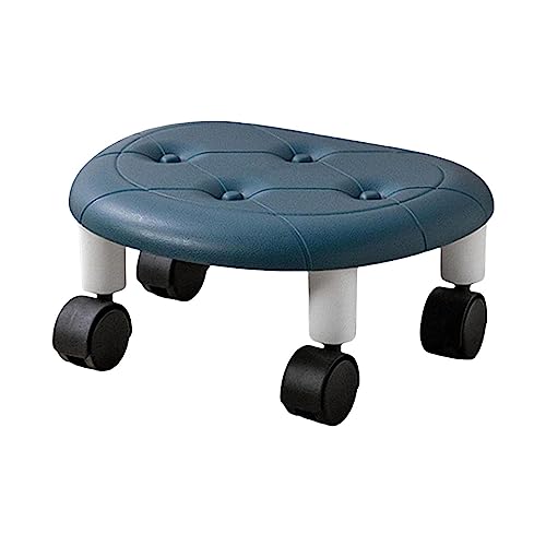 Decorhome Taburete bajo | Cómodo taburete portátil con ruedas - Accesorio giratorio multifuncional de 360 grados para pedicura, salón de uñas, SPA, hogar, garaje