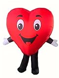 MatGui Inflatable Red Love Heart Costume Mascot Costume Blow up Suit Fun Adult Valentines Christmas Halloween Costume Party Cosplay Fancy Dress
